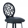 Armen Living Lotus Contemporary Counter Height Barstool In Matte Black Finish And Gray Faux Leather 005