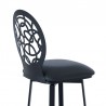 Armen Living Lotus Contemporary Counter Height Barstool In Matte Black Finish And Gray Faux Leather 006