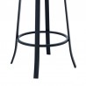 Armen Living Lotus Contemporary Counter Height Barstool In Matte Black Finish And Gray Faux Leather 007