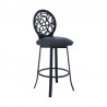 Armen Living Lotus Contemporary Counter Height Barstool In Matte Black Finish And Gray Faux Leather 001