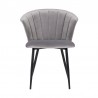 Armen Living Lulu Contemporary Dining Chair In Black Powder Coated Finish And Gray Velvet 01