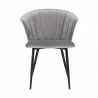 Armen Living Lulu Contemporary Dining Chair In Black Powder Coated Finish And Gray Velvet 01 - Armen Living Lulu Contemporary Dining Chair In Black Powder Coated Finish And Gray Velvet 01