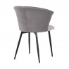 Armen Living Lulu Contemporary Dining Chair In Black Powder Coated Finish And Gray Velvet 04