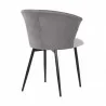 Armen Living Lulu Contemporary Dining Chair In Black Powder Coated Finish And Gray Velvet 04 - Armen Living Lulu Contemporary Dining Chair In Black Powder Coated Finish And Gray Velvet 04