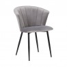 Armen Living Lulu Contemporary Dining Chair In Black Powder Coated Finish And Gray Velvet 03
