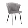 Armen Living Lulu Contemporary Dining Chair In Black Powder Coated Finish And Gray Velvet 03 - Armen Living Lulu Contemporary Dining Chair In Black Powder Coated Finish And Gray Velvet 03