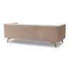 Armen Living Liv Modern Beige Velvet Sofa Back