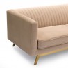 Armen Living Liv Modern Beige Velvet Sofa Half