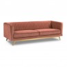 Armen Living Liv Modern Blush Velvet Sofa Side