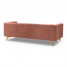 Armen Living Liv Modern Blush Velvet Sofa Back