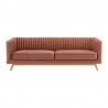 Armen Living Liv Modern Blush Velvet Sofa Front