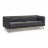 Armen Living Liv Modern Gray Velvet Sofa Side