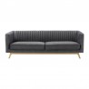 Armen Living Liv Modern Gray Velvet Sofa Front