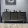 Armen Living Leven Mid-Century Tundra Gray Acacia Buffet Cabinet