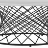 Armen Living Loxley White Marble Coffee Table with Black Metal Base Bottom - Armen Living Loxley White Marble Coffee Table with Black Metal Base Bottom