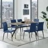 Lyon Blue Fabric and Metal Dining Room Chairs - Set of 2 - Lyon Blue Fabric and Metal Dining Room Chairs - Set of 2
