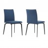 Lyon Blue Fabric and Metal Dining Room Chairs - Set of 2 04