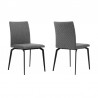 Lyon Gray Fabric and Metal Dining Room Chairs - Set of 2 01