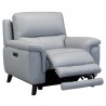 Armen Living Lizette Contemporary Chair In Dark Brown Wood Finish And Dove Gray Genuine Leather 3
