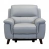 Armen Living Lizette Contemporary Chair In Dark Brown Wood Finish And Dove Gray Genuine Leather 6