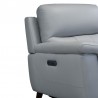 Armen Living Lizette Contemporary Chair In Dark Brown Wood Finish And Dove Gray Genuine Leather 6