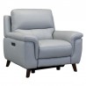 Armen Living Lizette Contemporary Chair In Dark Brown Wood Finish And Dove Gray Genuine Leather 1