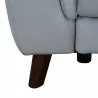 Lizette Contemporary Chair in Dark Brown Wood Finish and Dove Grey Genuine Leather - Leg Detail - Lizette Contemporary Chair in Dark Brown Wood Finish and Dove Grey Genuine Leather - Leg Detail