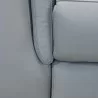 Lizette Contemporary Chair in Dark Brown Wood Finish and Dove Grey Genuine Leather - Seat Close-Up - Lizette Contemporary Chair in Dark Brown Wood Finish and Dove Grey Genuine Leather - Seat Close-Up