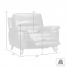 Lizette Contemporary Chair in Dark Brown Wood Finish and Dove Grey Genuine Leather - Lifestyle Seat Dimension