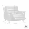 Lizette Contemporary Chair in Dark Brown Wood Finish and Dove Grey Genuine Leather - Lifestyle Seat Dimension - Lizette Contemporary Chair in Dark Brown Wood Finish and Dove Grey Genuine Leather - Lifestyle Seat Dimension