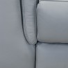 Lizette Contemporary Loveseat in Dark Brown Wood Finish and Dove Grey Genuine Leather - Seat Close-Up