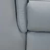 Lizette Contemporary Loveseat in Dark Brown Wood Finish and Dove Grey Genuine Leather - Seat Close-Up - Lizette Contemporary Loveseat in Dark Brown Wood Finish and Dove Grey Genuine Leather - Seat Close-Up
