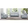 Lizette Contemporary Loveseat in Dark Brown Wood Finish and Dove Grey Genuine Leather - Lifestyle - Lizette Contemporary Loveseat in Dark Brown Wood Finish and Dove Grey Genuine Leather - Lifestyle