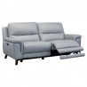 Armen Living Lizette Contemporary Sofa in Dark Brown Wood Finish and Dove Gray Genuine Leather Open View