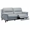 Armen Living Lizette Contemporary Sofa in Dark Brown Wood Finish and Dove Gray Genuine Leather Open View - Armen Living Lizette Contemporary Sofa in Dark Brown Wood Finish and Dove Gray Genuine Leather Open View