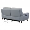 Armen Living Lizette Contemporary Sofa in Dark Brown Wood Finish and Dove Gray Genuine Leather Back