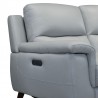 Armen Living Lizette Contemporary Sofa in Dark Brown Wood Finish and Dove Gray Genuine Leather Half