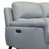 Armen Living Lizette Contemporary Sofa in Dark Brown Wood Finish and Dove Gray Genuine Leather Half - Armen Living Lizette Contemporary Sofa in Dark Brown Wood Finish and Dove Gray Genuine Leather Half
