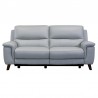 Armen Living Lizette Contemporary Sofa in Dark Brown Wood Finish and Dove Gray Genuine Leather Front