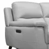 Armen Living Lizette Contemporary Sofa in Dark Brown Wood Finish and Dove Gray Genuine Leather Open View - Armen Living Lizette Contemporary Sofa in Dark Brown Wood Finish and Dove Gray Genuine Leather Open View