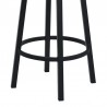 Armen Living Madrid 30" Bar Height Swivel Black Faux Leather and Metal Bar Stool Legs