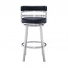Madrid Bar Height Swivel Black Faux Leather and Brushed Stainless Steel Bar Stool 001