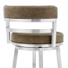 Madrid 30" Bar Height Swivel Green Faux leather and Brushed Stainless Steel Bar Stool 004