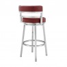 Madrid Counter Height Swivel Red Faux Leather and Brushed Stainless Steel Bar Stool 03