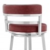 Madrid Counter Height Swivel Red Faux Leather and Brushed Stainless Steel Bar Stool 04