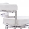 Madrid 26" Counter Height Swivel White Faux Leather and Brushed Stainless Steel Bar Stool 003