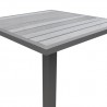 Armen Living Marina Outdoor Grey Patio Bar Table in Grey Powder Coated Finish and Grey Wood Top- Half View