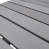 Armen Living Marina Outdoor Grey Patio Bar Table in Grey Powder Coated Finish and Grey- Wood Top 