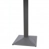 Armen Living Marina Outdoor Grey Patio Bar Table in Grey Powder Coated Finish and Grey Wood Top- Bottom Half