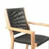 Madsen Outdoor Patio Charcoal Rope Arm Chair in Natural Acacia - Close-Up - Madsen Outdoor Patio Charcoal Rope Arm Chair in Natural Acacia - Close-Up